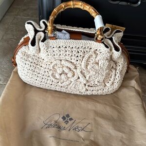 Patrica Nash specially woven collection cantinella natural crochet handbag